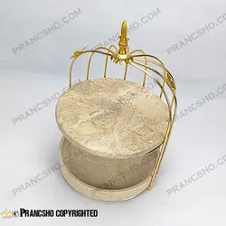 استند میوه و شیرینی سنگی قفس و پروانه دو طبقه سنگ پارادایس نسکافه‌ای