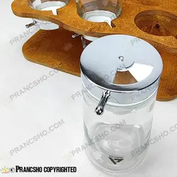 استند چوبی جا قهوه و حبوبات سه خانه شیشه ای آریاتیس