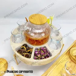 مزه و دمنوش خوری سنگی پایه میخی با جای وارمر سنگ پارادایس نسکافه‌ای