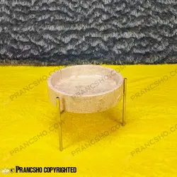 شکلات خوری بزرگ سنگی پایه میخی نقره‌ای سنگ پارادایس نسکافه‌ای