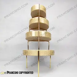 ست پذیرایی استوانه‌ای سنگی با پایه میخی طلایی سنگ پارادایس نسکافه‌ای