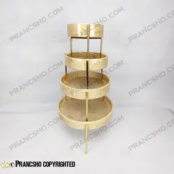 ست پذیرایی استوانه‌ای سنگی با پایه میخی طلایی سنگ پارادایس نسکافه‌ای