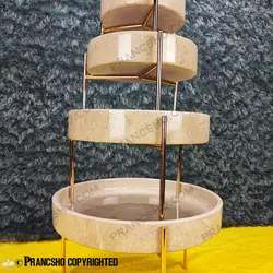 ست پذیرایی استوانه‌ای سنگی با پایه میخی طلایی سنگ پارادایس نسکافه‌ای