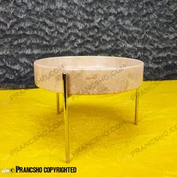 ست پذیرایی استوانه‌ای سنگی با پایه میخی طلایی سنگ پارادایس نسکافه‌ای