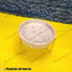 ست پذیرایی استوانه‌ای سنگی با پایه میخی طلایی سنگ پارادایس نسکافه‌ای