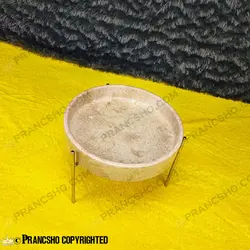 ست پذیرایی استوانه‌ای سنگی با پایه میخی طلایی سنگ پارادایس نسکافه‌ای