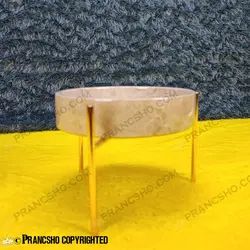 ست پذیرایی استوانه‌ای سنگی با پایه میخی طلایی سنگ پارادایس نسکافه‌ای