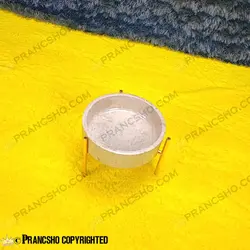 ست پذیرایی استوانه‌ای سنگی با پایه میخی طلایی سنگ پارادایس نسکافه‌ای