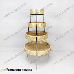 ست پذیرایی استوانه‌ای سنگی با پایه میخی نقره‌ای سنگ پارادایس نسکافه‌ای