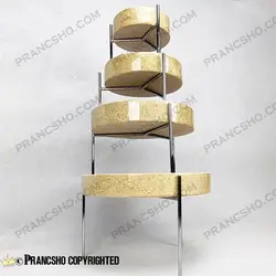 ست پذیرایی استوانه‌ای سنگی با پایه میخی نقره‌ای سنگ پارادایس نسکافه‌ای