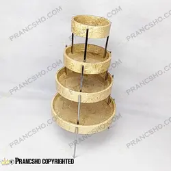 ست پذیرایی استوانه‌ای سنگی با پایه میخی نقره‌ای سنگ پارادایس نسکافه‌ای