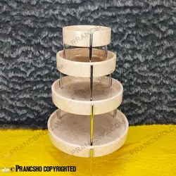 ست پذیرایی استوانه‌ای سنگی با پایه میخی نقره‌ای سنگ پارادایس نسکافه‌ای