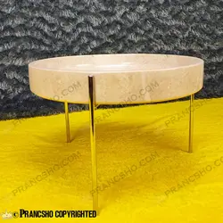 ست پذیرایی استوانه‌ای سنگی با پایه میخی نقره‌ای سنگ پارادایس نسکافه‌ای