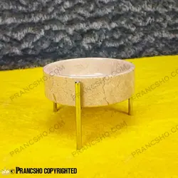 ست پذیرایی استوانه‌ای سنگی با پایه میخی نقره‌ای سنگ پارادایس نسکافه‌ای