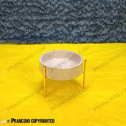 ست پذیرایی استوانه‌ای سنگی با پایه میخی نقره‌ای سنگ پارادایس نسکافه‌ای
