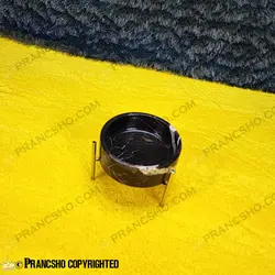 شکلات خوری متوسط سنگی پایه میخی نقره‌ای سنگ مشکی خط سفید