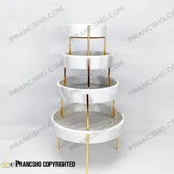 میوه خوری سنگی پایه میخی طلایی سنگ سفید ازنا