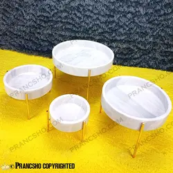 میوه خوری سنگی پایه میخی طلایی سنگ سفید ازنا
