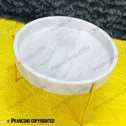 میوه خوری سنگی پایه میخی طلایی سنگ سفید ازنا