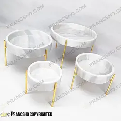 میوه خوری سنگی پایه میخی طلایی سنگ سفید ازنا