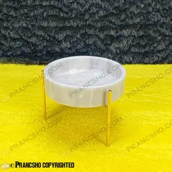 شکلات خوری بزرگ سنگی پایه میخی طلایی سنگ سفید ازنا