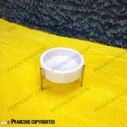 شکلات خوری متوسط سنگی پایه میخی نقره‌ای سنگ سفید ازنا