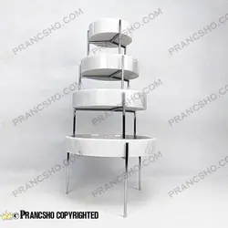 ست پذیرایی استوانه‌ای سنگی با پایه میخی نقره‌ای سنگ سفید ازنا