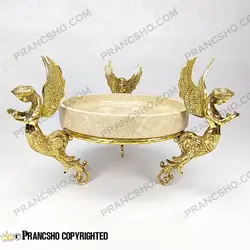 میوه خوری سنگ پارادایس نسکافه‌ای با پایه برنجی طرح آنجل