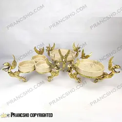 سرویس پذیرایی سنگ پارادایس نسکافه‌ای با پایه برنجی طرح آنجل