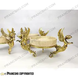 سرویس پذیرایی سنگ پارادایس نسکافه‌ای با پایه برنجی طرح آنجل