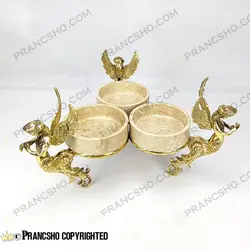 سرویس پذیرایی سنگ پارادایس نسکافه‌ای با پایه برنجی طرح آنجل