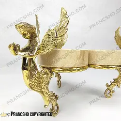 اردور خوری سه خانه سنگ پارادایس نسکافه‌ای با پایه برنجی طرح آنجل