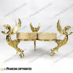 اردور خوری سه خانه سنگ پارادایس نسکافه‌ای با پایه برنجی طرح آنجل