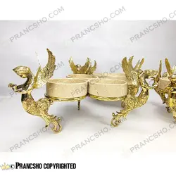 اردور خوری سه خانه سنگ پارادایس نسکافه‌ای با پایه برنجی طرح آنجل