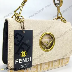 کیف پاسپورتی بزرگ فندی سفید نخی یراق آنتیک HIGH COPY های‌کپی