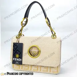 کیف پاسپورتی بزرگ فندی سفید نخی یراق آنتیک HIGH COPY های‌کپی