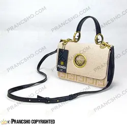 کیف پاسپورتی بزرگ فندی سفید نخی یراق آنتیک HIGH COPY های‌کپی