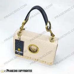 کیف پاسپورتی بزرگ فندی سفید نخی یراق آنتیک HIGH COPY های‌کپی