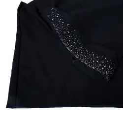 مقنعه مشکی نیمه نگین کرپ