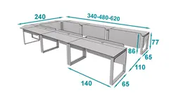 میز گردهمایی رک فریم تیپ 708U - مبلمان اداری آبادیس هنر پردازش فضا