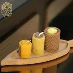 جاعودی و جا شمعی چوبی طرح برگ کد sh7