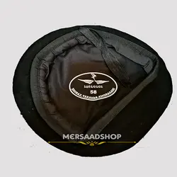 کلاه بره مشکی درجه یک دور چرم و دور نخ