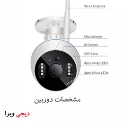 پکیج دوربین مداربسته بیسیم میکروفون دار