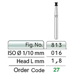 فرز الماسی توربین آمالگام ریموور تیزکاوان کد 813 (مخروطی وارونه دوبل AMALGAM REMOVER)