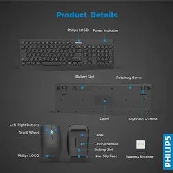کیبورد و ماوس بی سیم فیلیپس مدل C323