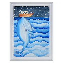 تابلو نقاشی دکوری فانتزی طرح وال و قایق