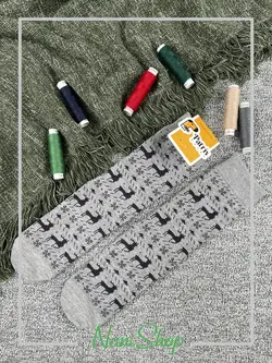 جوراب ساقدار طرح ژاکارد گوزن برند پاتریس