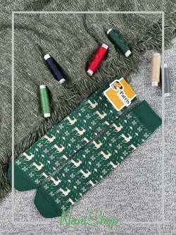 جوراب ساقدار طرح ژاکارد گوزن برند پاتریس