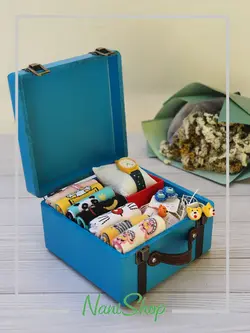 پک هدیه نانی شاپ چمدان جوراب،ساعت، اکسسوری