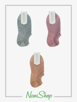 جوراب مچی قلاب بافی طوسی صورتی وارداتی